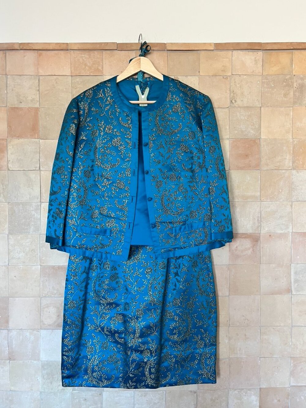 Vintage 60s Silk Brocade 3 piece set